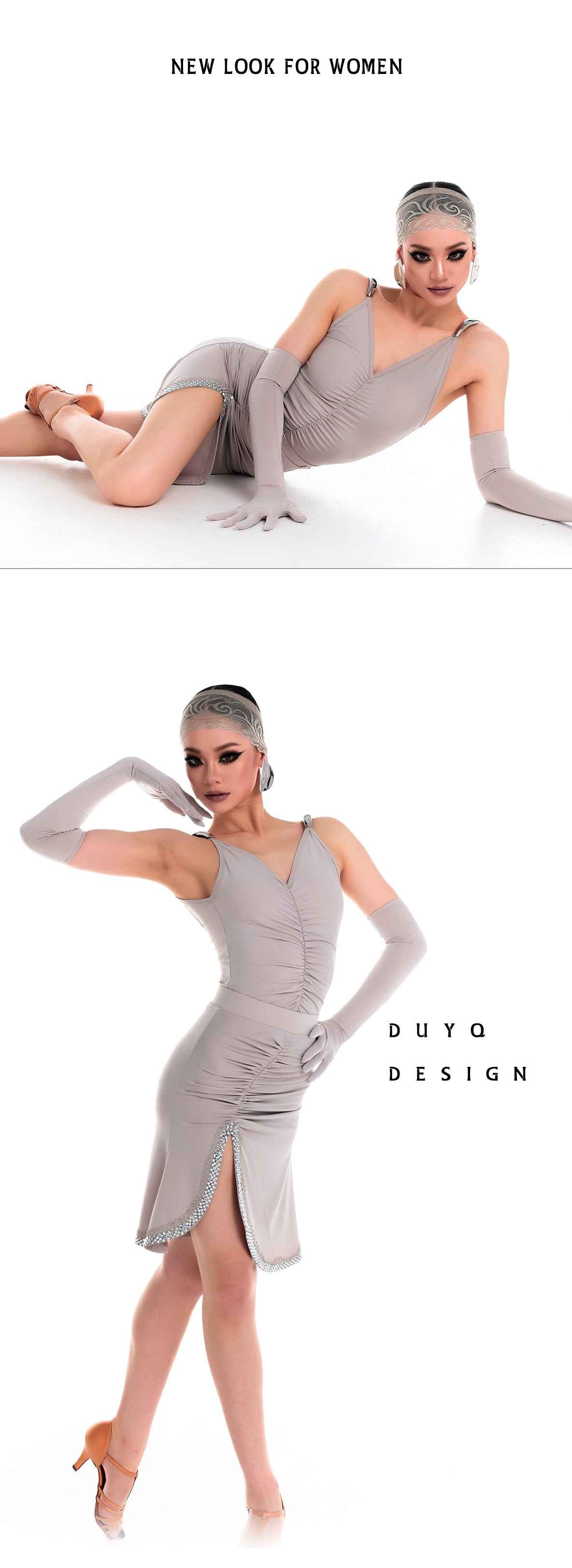 DUYQ 011 Ruched Camisole Top for Latin Dance Practice