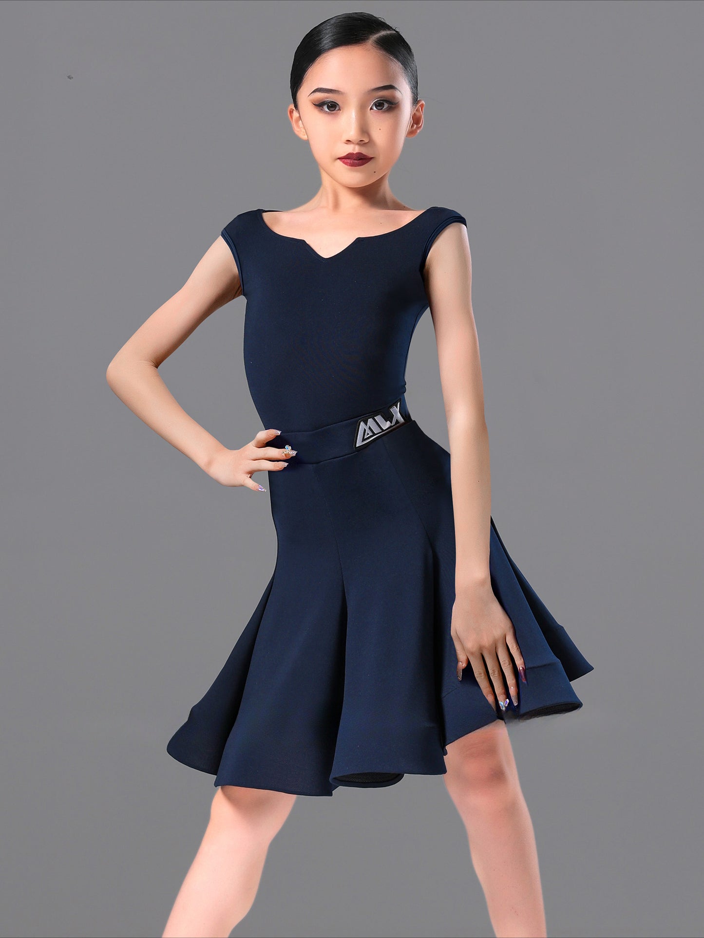 MLX 8864 new children's Latin dance competition costumes, kan sleeves, dance grading standards, performance costumes 8864
