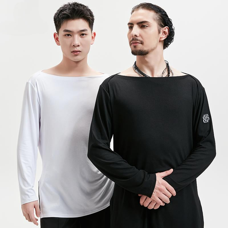 BOBO new boys Latin dance suit T-shirt men's national ballroom dance professional training Latin practice suit dance top