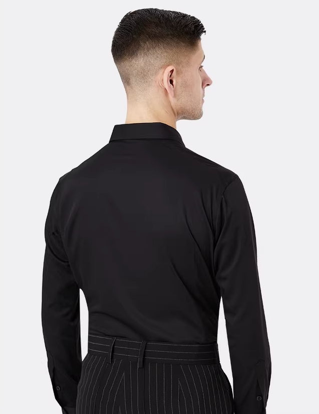 NY Fashion Men's Elegant Classic Shirt Ballroom Dance Shirt Practice Dance Top 23110S