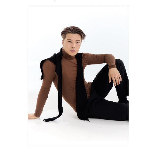 DUYQ A/W 002 Premium Cashmere Men's Latin Ballroom Practice Top - Long Sleeve