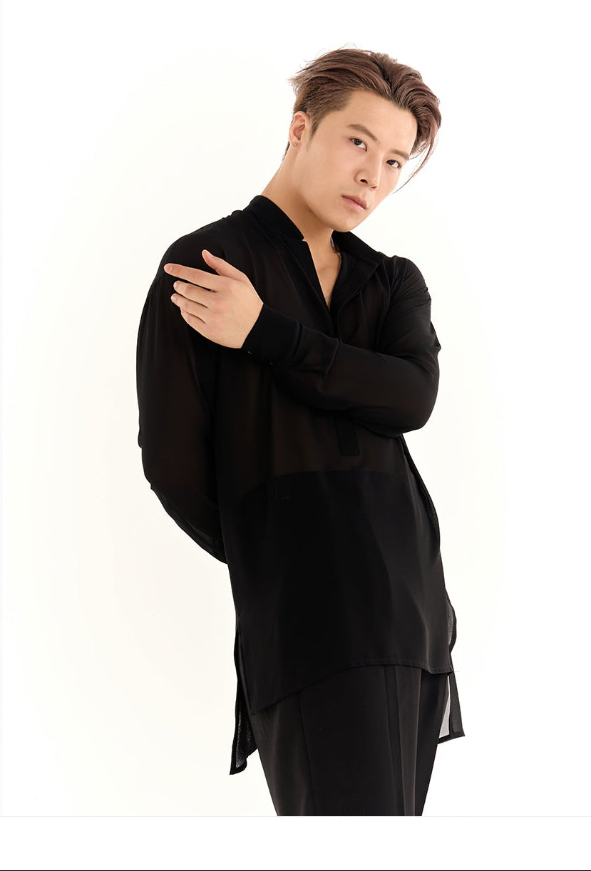 DUYQ A/W 001 Men's Classic Replica Ballroom Latin Dance Practice Top - Long Sleeve
