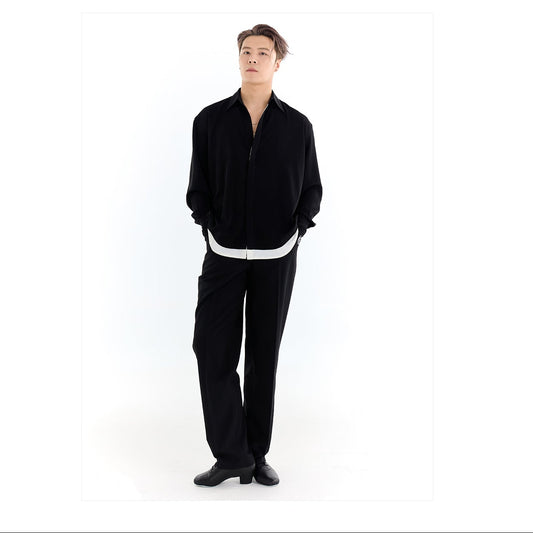 DUYQ A/W 009 Men's Color-Block Shirt - Latin Dance Practice Top | Daily Wear Suitable