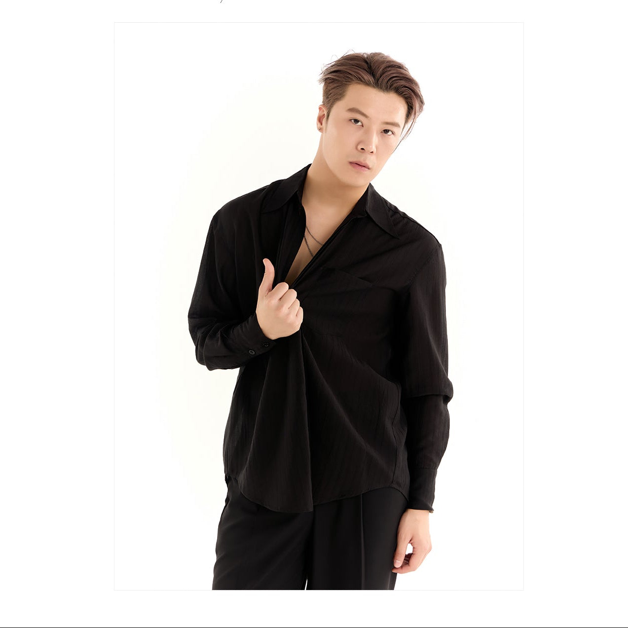 DUYQ A/W 007 Men's Oversized Collared Shirt - Latin Dance Practice Top | Daily Wear Suitable