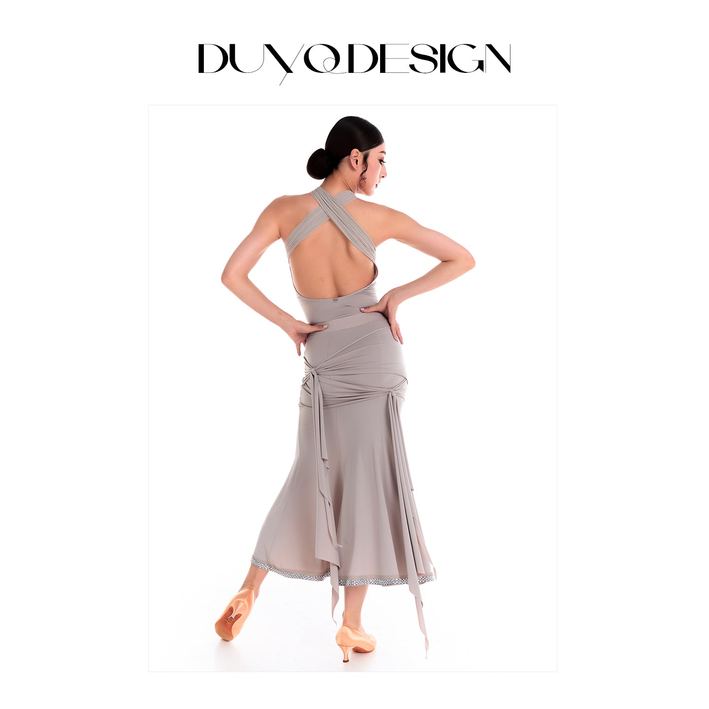 DUYQ 014 Tie Strap Design Modern Dance Skirt