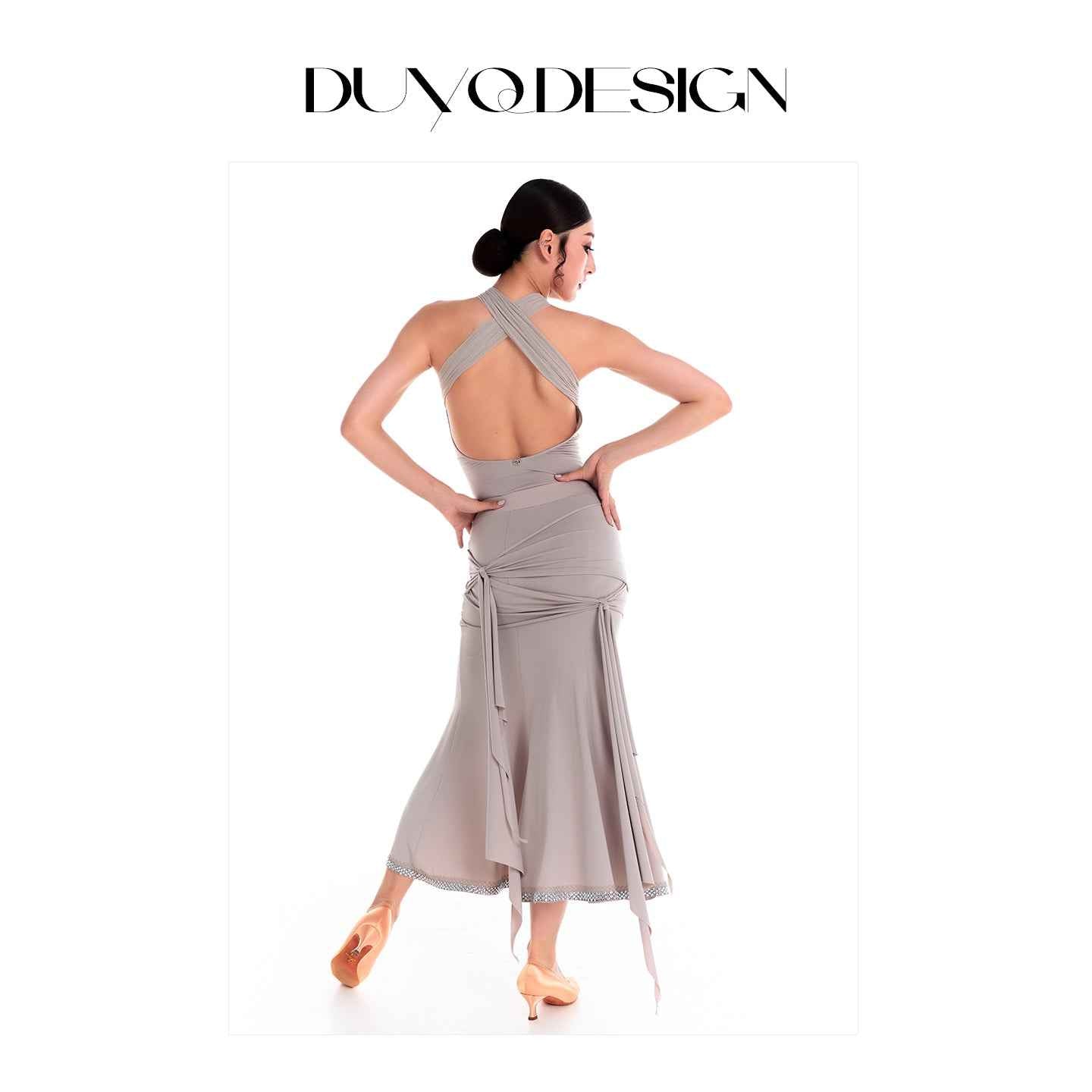 DUYQ 014 Tie Strap Design Modern Dance Skirt