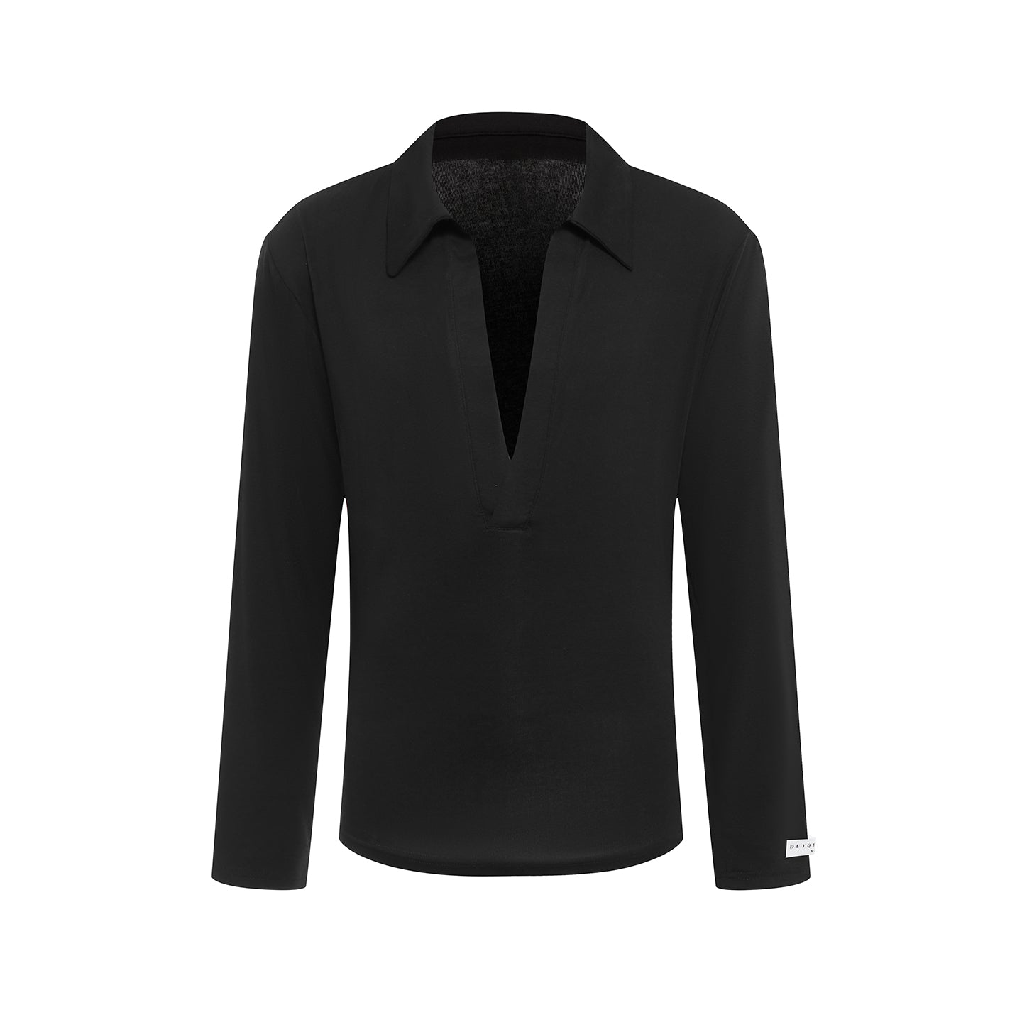 DUYQ A/W 005 Premium Cashmere Men's Collared Deep V Latin Practice Top - Long Sleeve