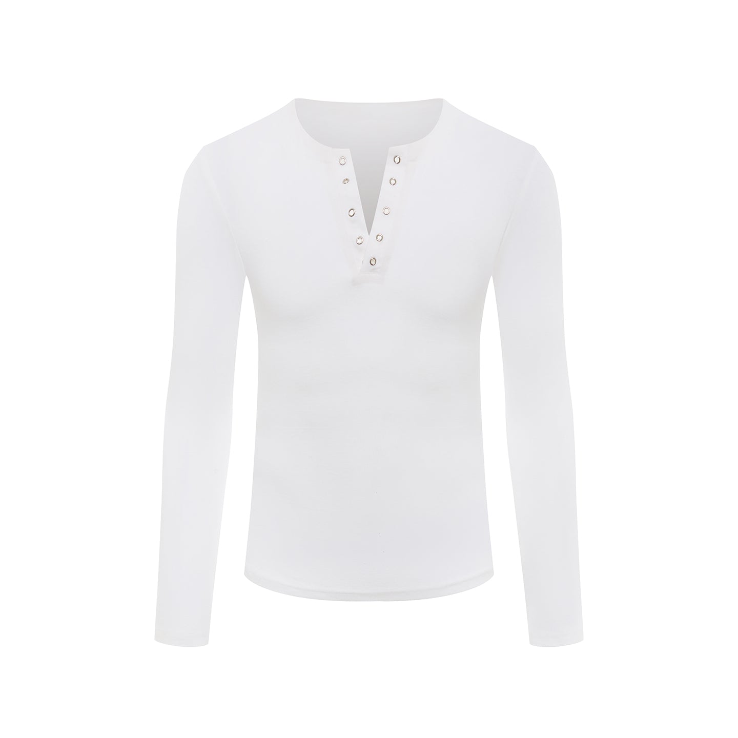 DUYQ A/W 003 Men's Small V-Neck Latin Ballroom Practice Top - Long Sleeve