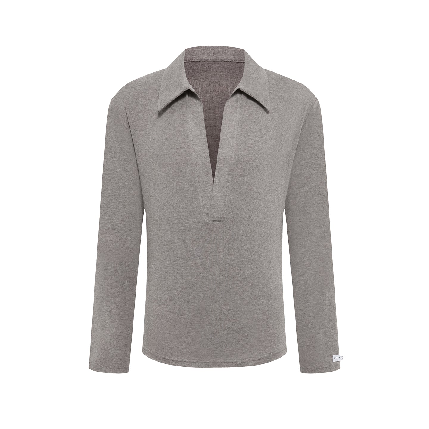 DUYQ A/W 005 Premium Cashmere Men's Collared Deep V Latin Practice Top - Long Sleeve
