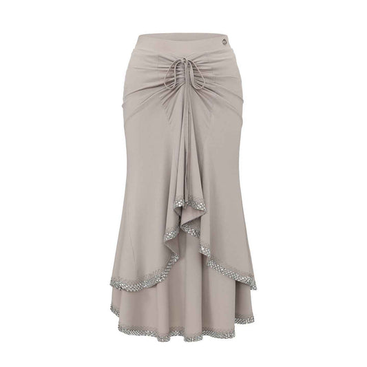 DUYQ 004 Original Rhinestone Double Layer Modern Dance Skirt