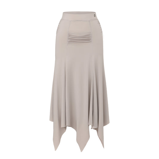 DUYQ 012 Women's Asymmetrical Hem Modern Dance Skirt - Mine·Jas