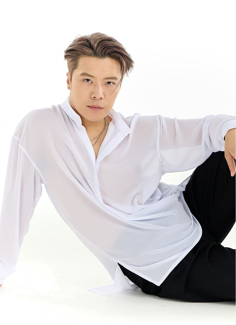 DUYQ A/W 001 Men's Classic Replica Ballroom Latin Dance Practice Top - Long Sleeve