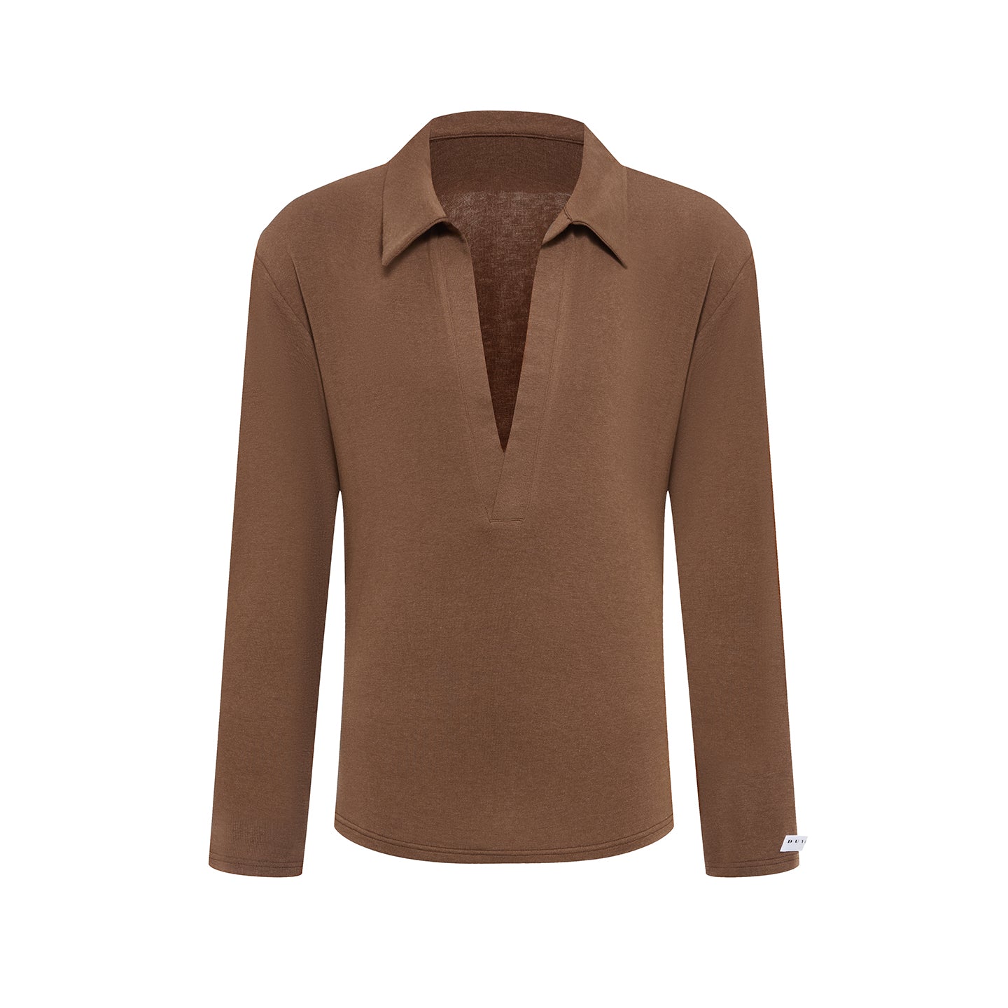 DUYQ A/W 005 Premium Cashmere Men's Collared Deep V Latin Practice Top - Long Sleeve