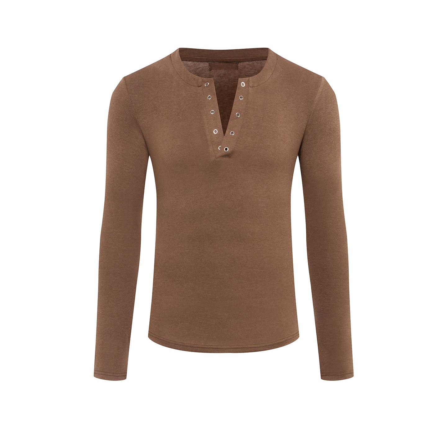 DUYQ A/W 003 Men's Small V-Neck Latin Ballroom Practice Top - Long Sleeve