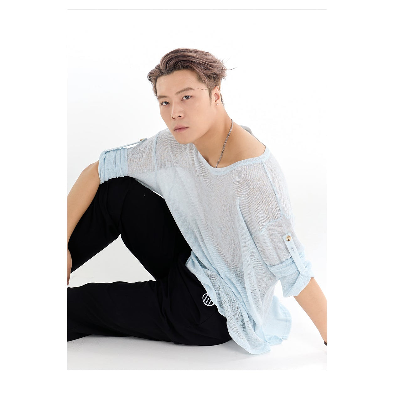 DUYQ A/W 004 Men's Round Neck Latin Ballroom Practice Top - Long Sleeve | Instructor Style