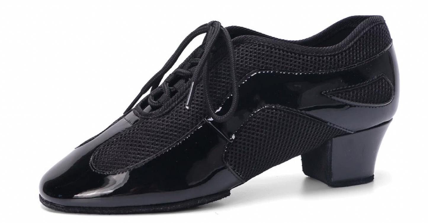ALW.L003UC Unisex Teacher Dance Shoes with Mesh & Patent Leather Patchwork