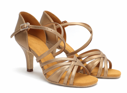 ALW.L022FE Women’s Latin Dance Shoes – Microfiber Leather, Lamb Suede Insole, Suede Outsole - Mine·Jas