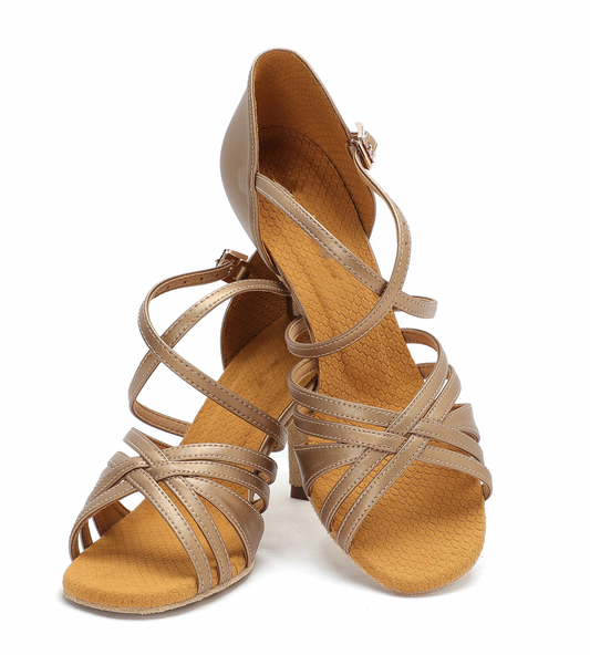 ALW.L022FE Women’s Latin Dance Shoes – Microfiber Leather, Lamb Suede Insole, Suede Outsole - Mine·Jas