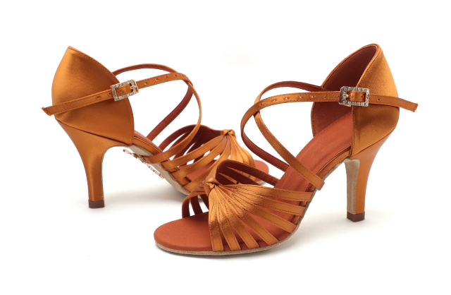 ALW.L011FE Women’s Satin Latin Dance Shoes – Single Knot Design - Mine·Jas