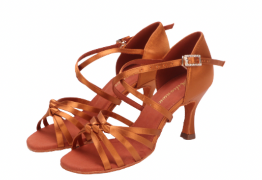 ALW.L040GE Latin Dance Shoes for Women – Triple-Buckle Style - Mine·Jas