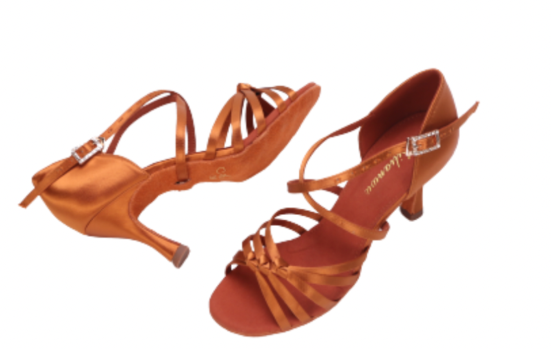 ALW.L040GE Latin Dance Shoes for Women – Triple-Buckle Style
