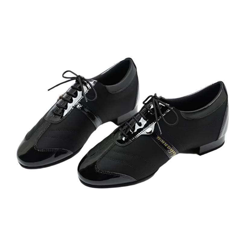 ALW.L001MU Men’s Teacher Shoes with Patent Leather and Fabric Combination