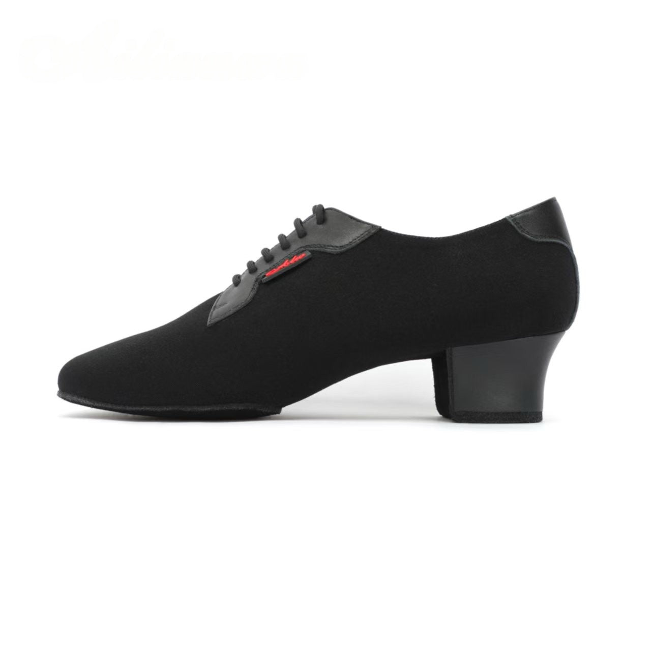 ALW.L021ME Men’s Black Latin Dance Shoes Matte Trim Calf Leather Insole