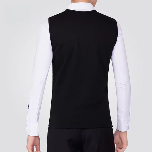 NY Fashion Men's V-Neck Vest Latin Dance Vest National Ball Dance Practice Suit Training Suit Men's 24134S