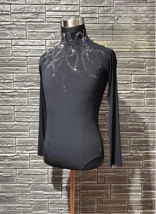 PERMINO-LD0094 New Latin dance top performance clothing professional performance clothing competition clothing men's clothing with diamonds customized