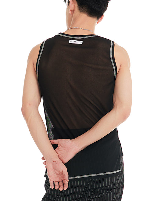 DUYQ "Black and White" Men's 008 Minimalist Herringbone Vest Versatile Single Product National Standard Latin Dance Practice Suit