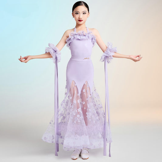 MLX111/210 children's new modern dance skirt practice clothes large skirt children's national standard dance competition high-end performance clothing