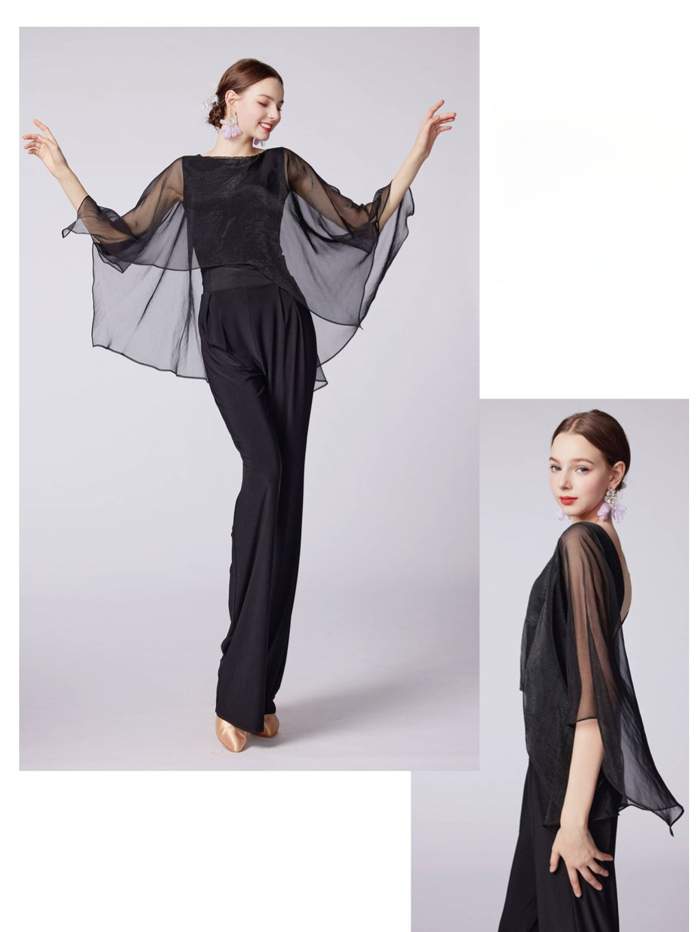 WD.Y413 New Women's Top Ballroom smooth Women's Long Sleeve tops