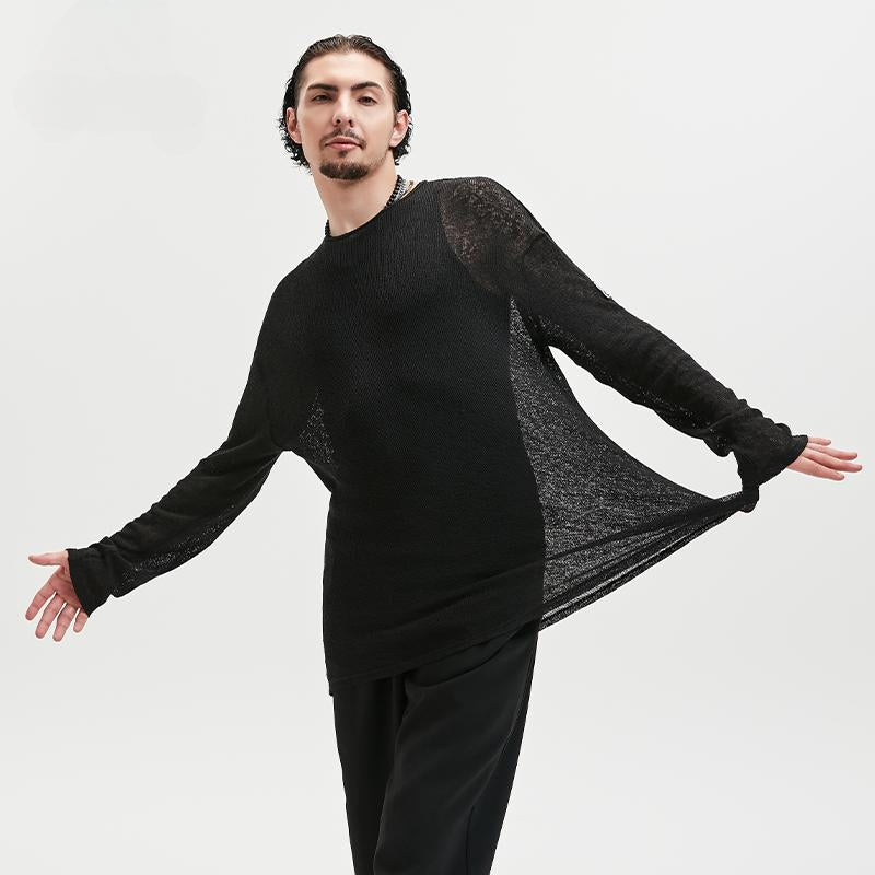 BOBO new boys Latin dance suit men's breathable national ballroom dance pull T-shirt two-piece practice suit training top