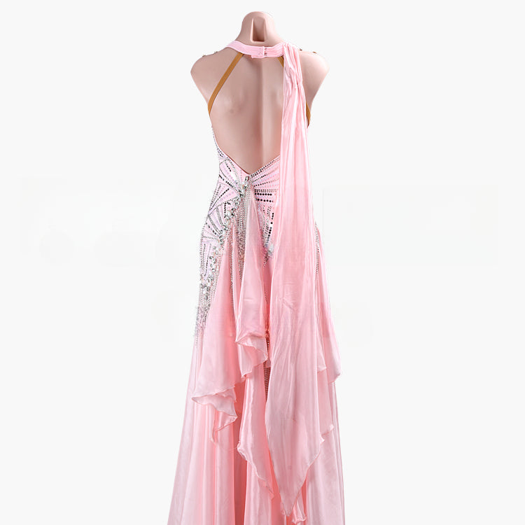 MINEJAS.S103P new pink smooth ballroom performance competition adult female performance costume