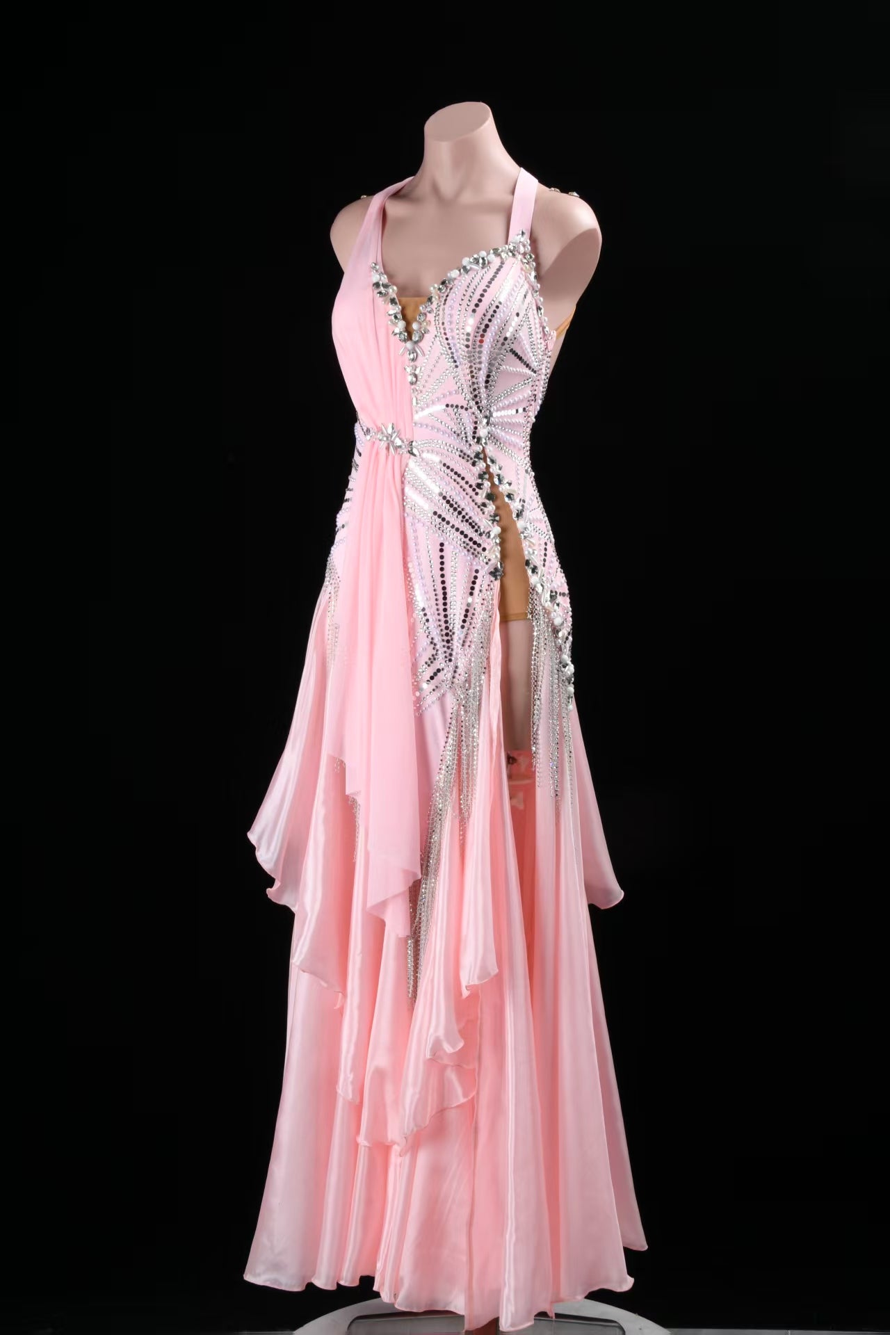 MINEJAS.S103P new pink smooth ballroom performance competition adult female performance costume