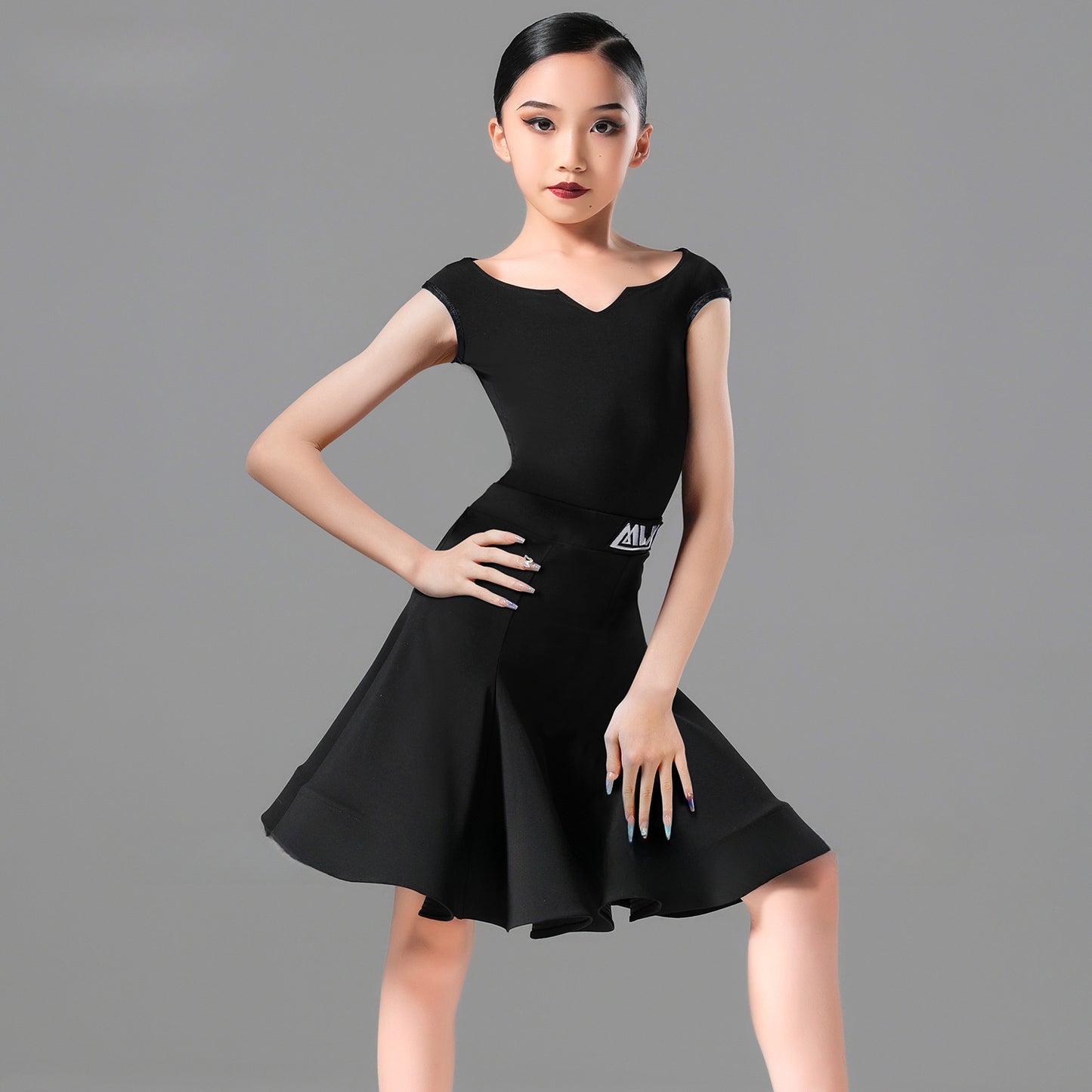 MLX 8864 new children's Latin dance competition costumes, kan sleeves, dance grading standards, performance costumes 8864