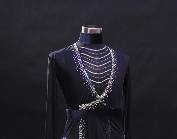 MINEJAS Men's Latin Dance Tops Customized Performance Clothes