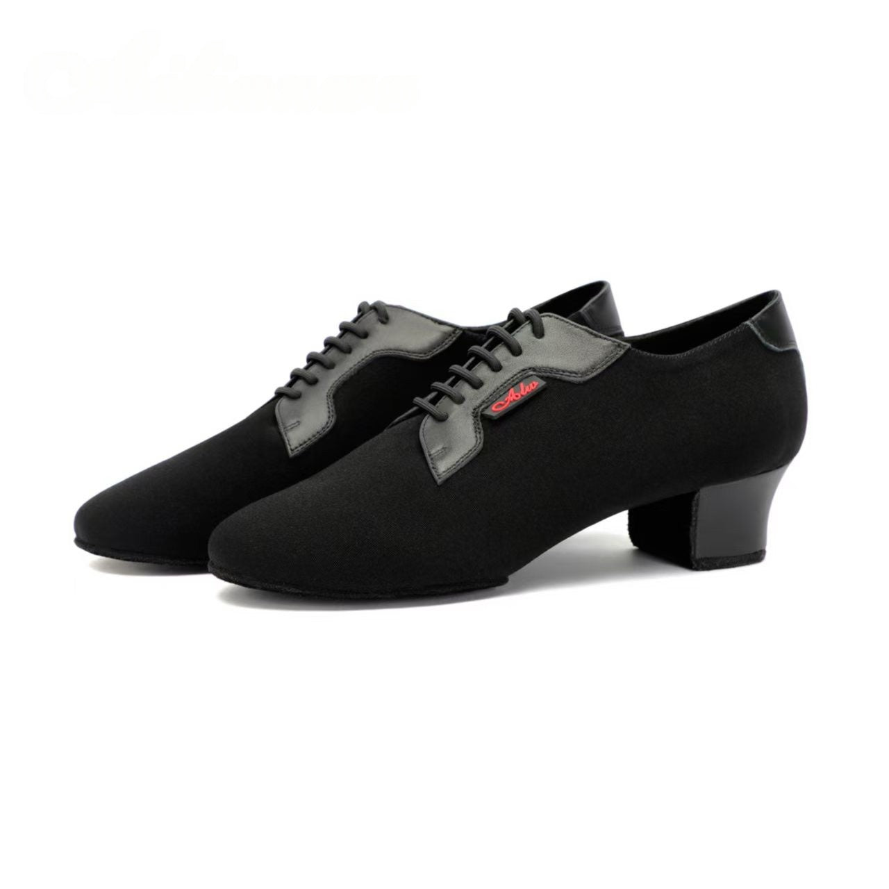 ALW.L021ME Men’s Black Latin Dance Shoes Matte Trim Calf Leather Insole