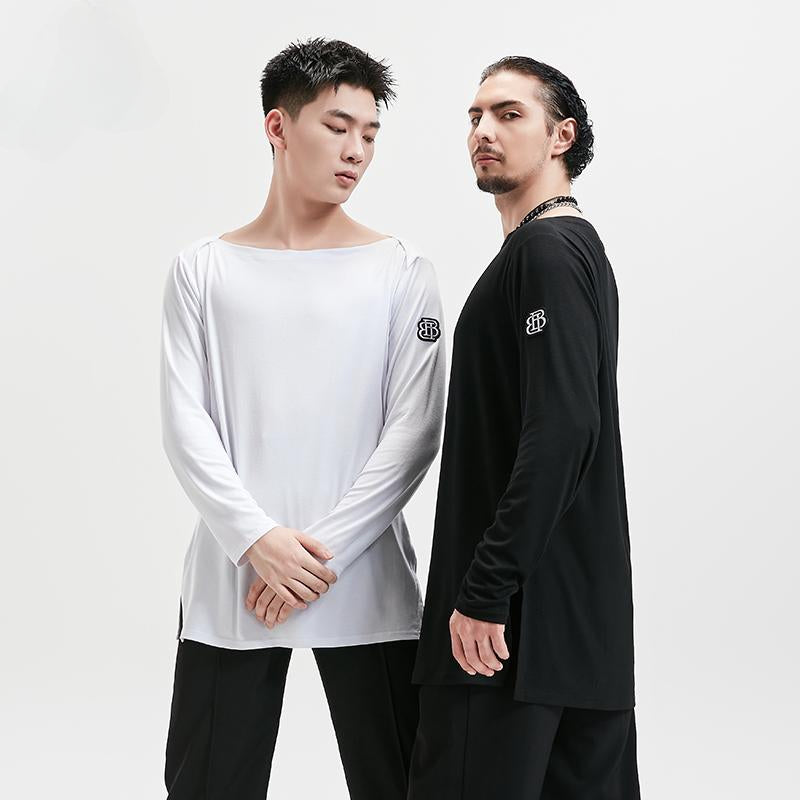 BOBO new boys Latin dance suit T-shirt men's national ballroom dance professional training Latin practice suit dance top