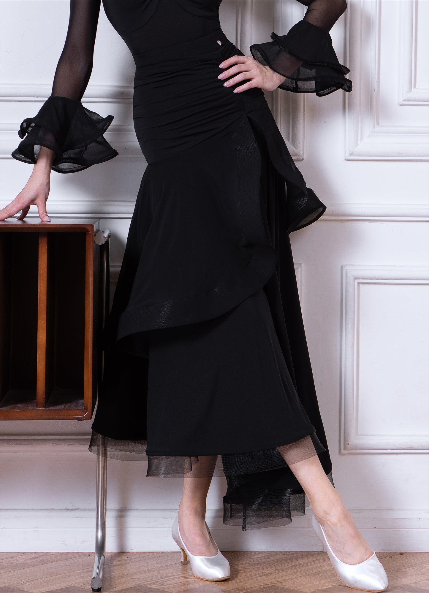 TID female advanced ballroom dance modern dance skirt