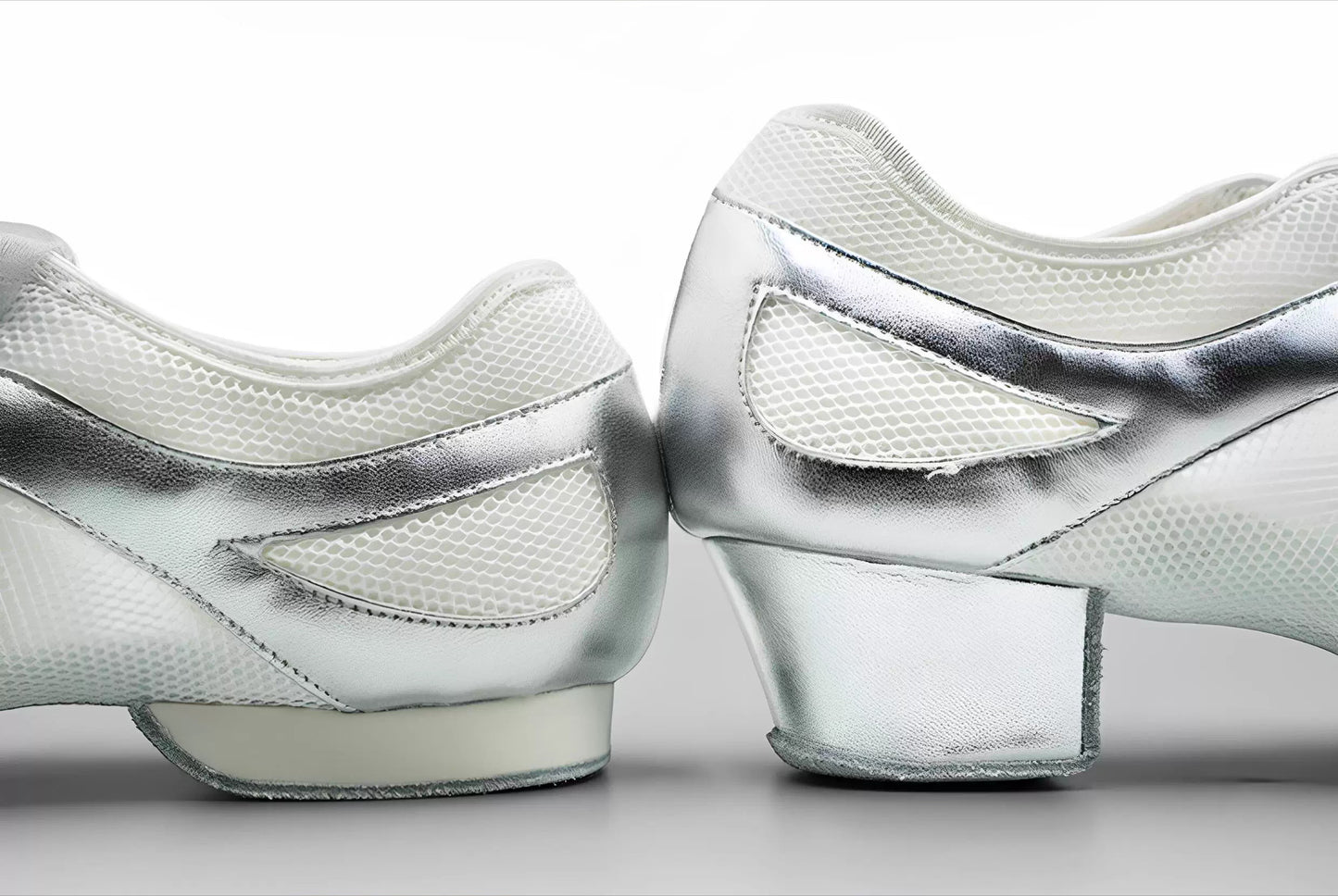DRH DANCE-101.Ballet Silver Teacher Shoes, Latin Modern Practice Shoes Women's Adult Dance Shoes Summer Mesh