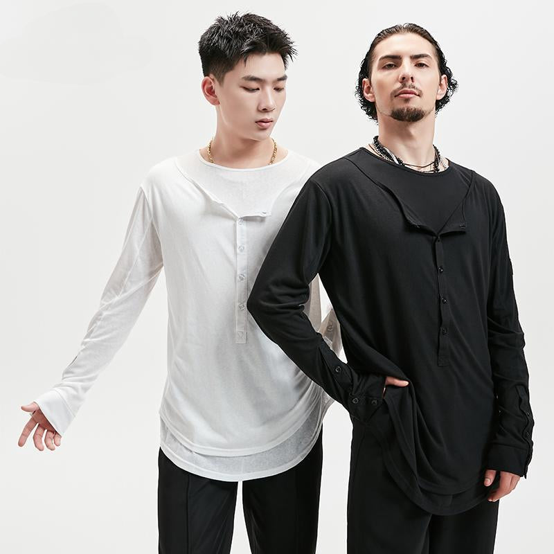 BOBO Boys Latin Dance Suit T-Shirt Men's Ballroom Dance Professional Training Latin Practice Suit Dance Top