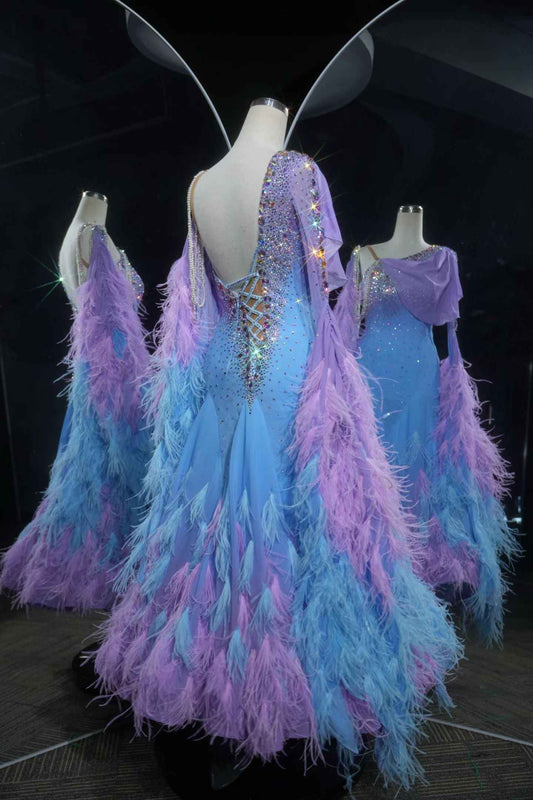 PEI.007 Gradient Color Standard Ballroom Competition Gown