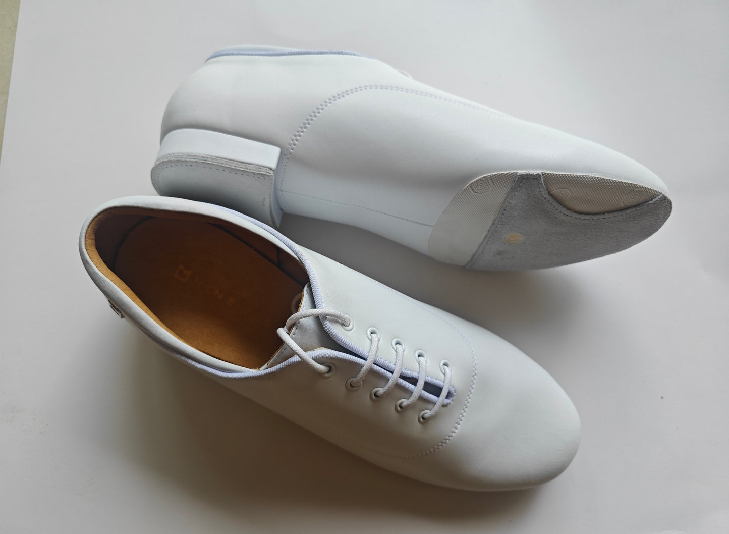 MINEJAS.B612 MENS WHITE LEATHER BALLROOM LATIN DANCE SHOES