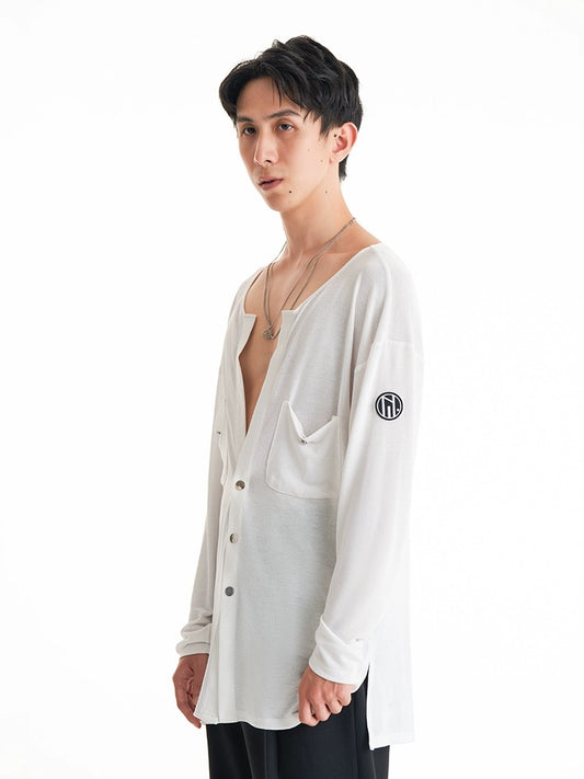 DUYQ。Men’s Collection 015 – Loose Fit Round Neck Long-Sleeve Latin Dance Practice & Performance Top