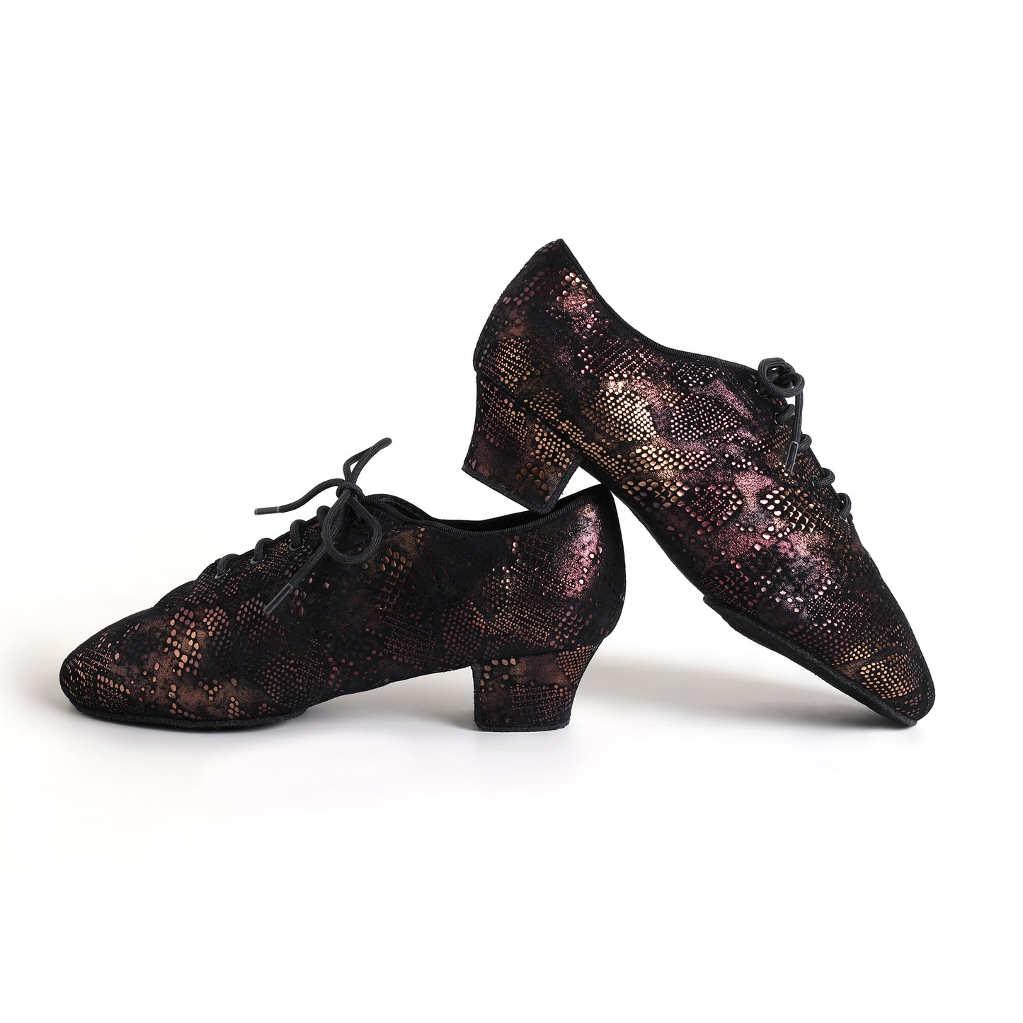 MINEJAS.T033 Women’s Sheepskin Iridescent Snakeskin Teacher Dance Shoes