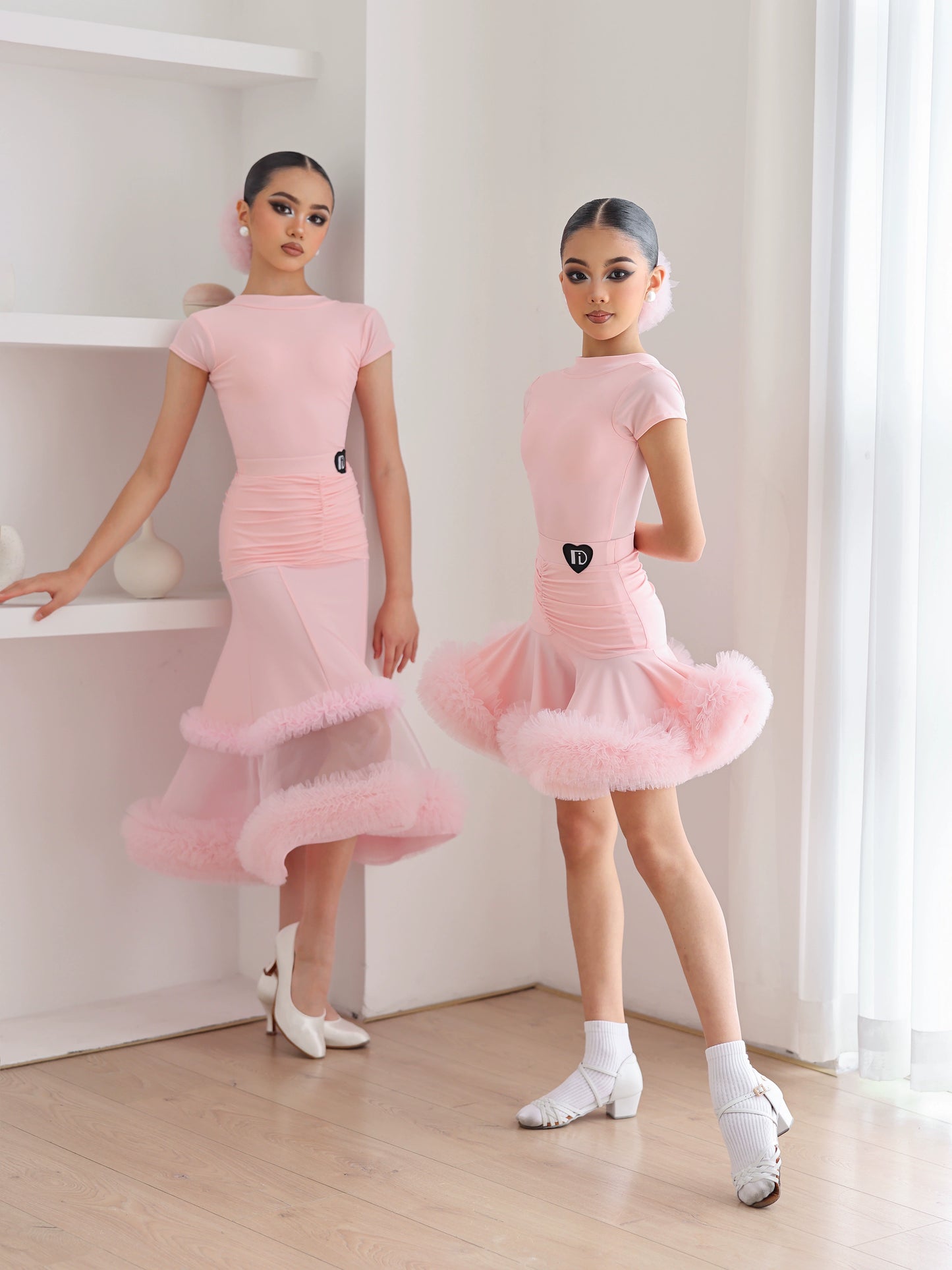 TID.CM2418 new ballroom dance skirt girls waltz national standard performance clothes children's ballroom dance practice swing skirt