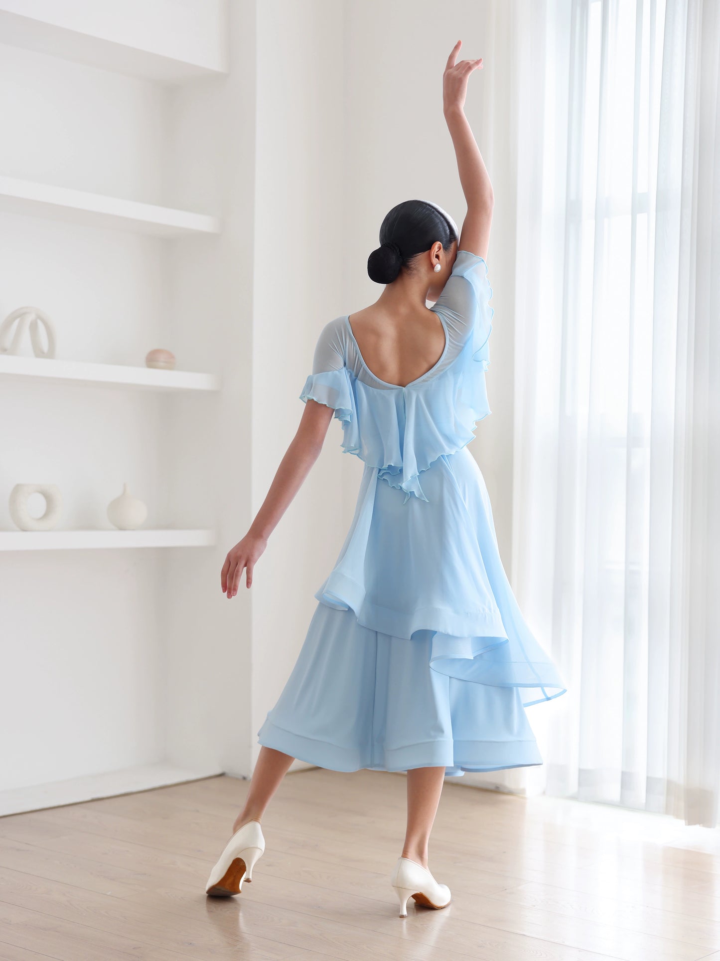 TID.CM2413 Ballroom dance suit girls new waltz swing skirt children's social ballroom dance performance suit