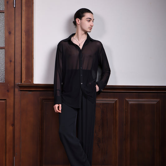 TID-A012 new mesh shirt high-end temperament practice clothes national standard dance clothes