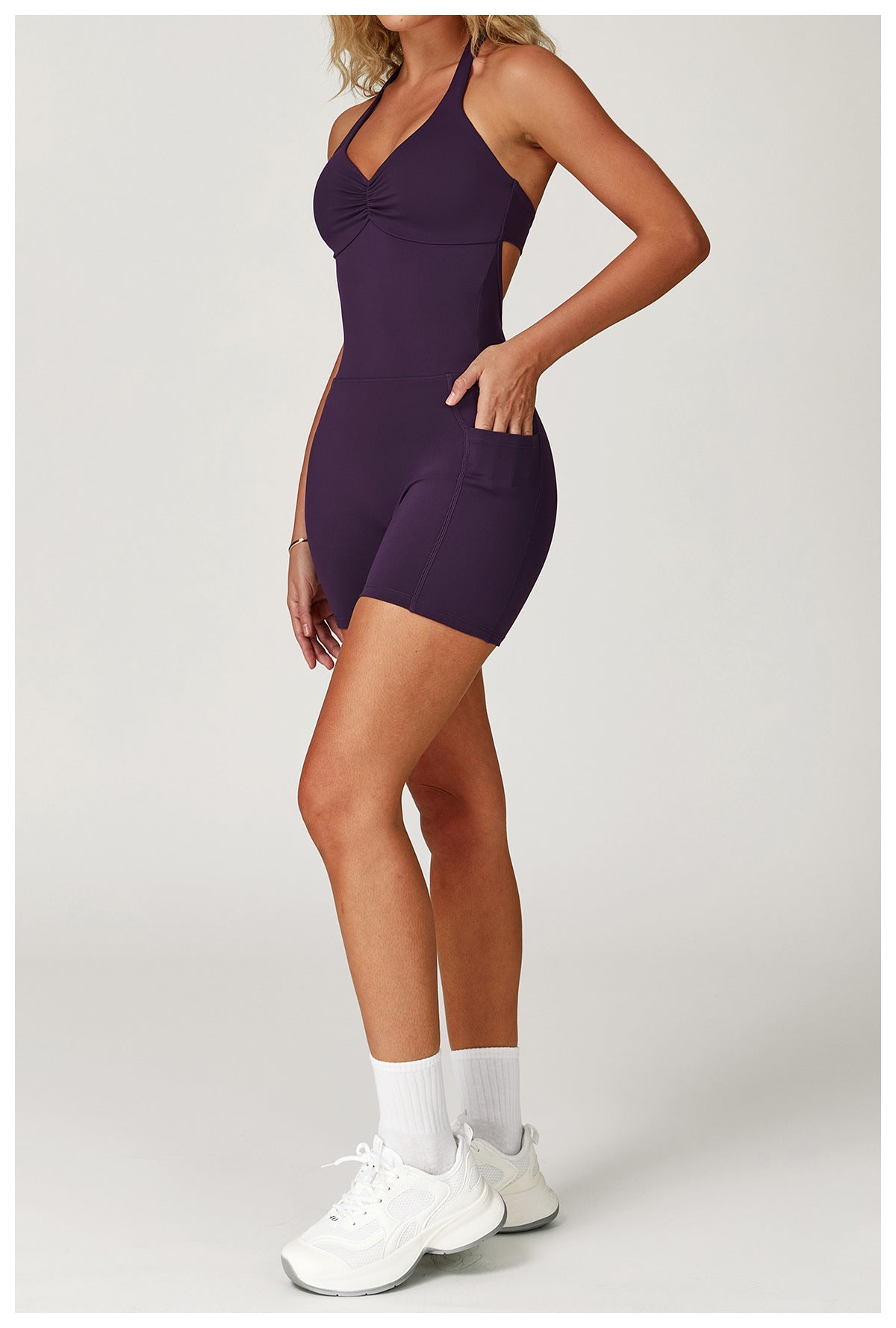 ZC.DLT3040 Grinding onesie Women's Hollow Back Neck Yoga Suit Sports Running Fitness onesie